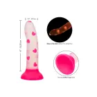 Glow Stick Heart dildo – tumsā spīdošs — Foto 4