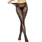 Leg Avenue Seamless Floral Lace Pantyhose – Black – One Size — Photo 6