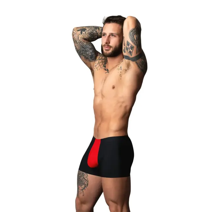 Male Power Pouch Boxer Shorts – Black/Red – XL Photo