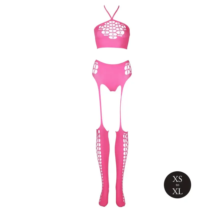 Two Piece with Crop Top and Stockings - Pink - XS/XL Foto 6