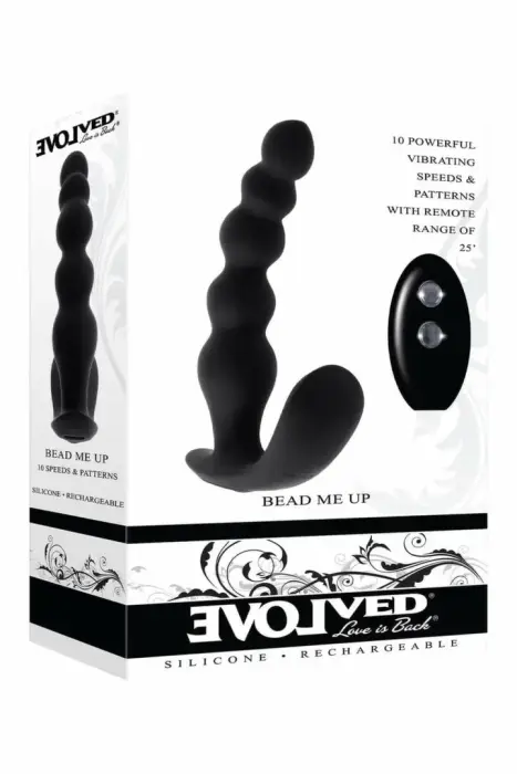 EVOLVED BEAD ME UP гибкое силиконовое устройство с анальными бусинами и пультом управления – 14.6 см