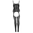 Opaque Suspender Bodystocking – Black – One Size — Photo 2