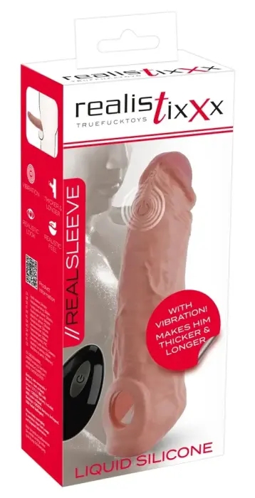 Realistixxx RealSleeve vibreriv peenise varrukas – 20 cm – nahavärv