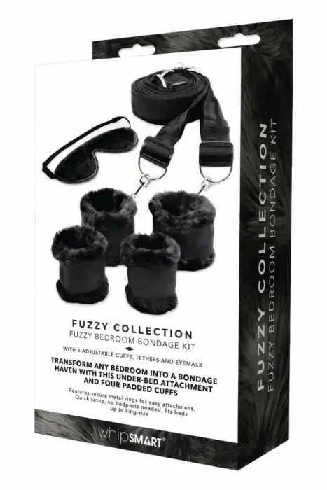 Whipsmart Fuzzy Bedroom Bondage Kit – плюшевые манжеты – регулируемый комплект для бондажа
