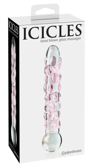 Icicles No. 7 Klaasist dildo – 17.8 cm (7″) – Läbipaistev