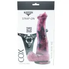 Kiotos COX – nahast strap-on komplekt: dildo Monstar Beast 67 – kirsipunane/must — Foto 5