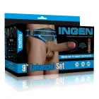 LoveToy Ingen 9'' Enhanced Set L/XL/2XL – hollow strap-on set – silicone – flesh — Photo 1