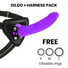 Delta Club silikoonist strap-on süsteem – 20 cm (8″) – lilla — Foto 1