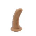 Rievots dildo ar piesūcekni – 20 cm (8″) – Miesas krāsa — Foto 4