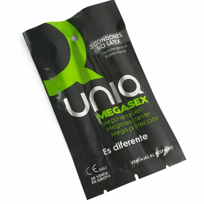 UNIQ MEGASEX безлатексные ультратонкие чувствительные презервативы – 3 шт.