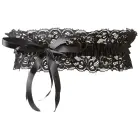 Cottelli Collection Black Lace Garter with Satin Bow, Adjustable Fit — Photo 4