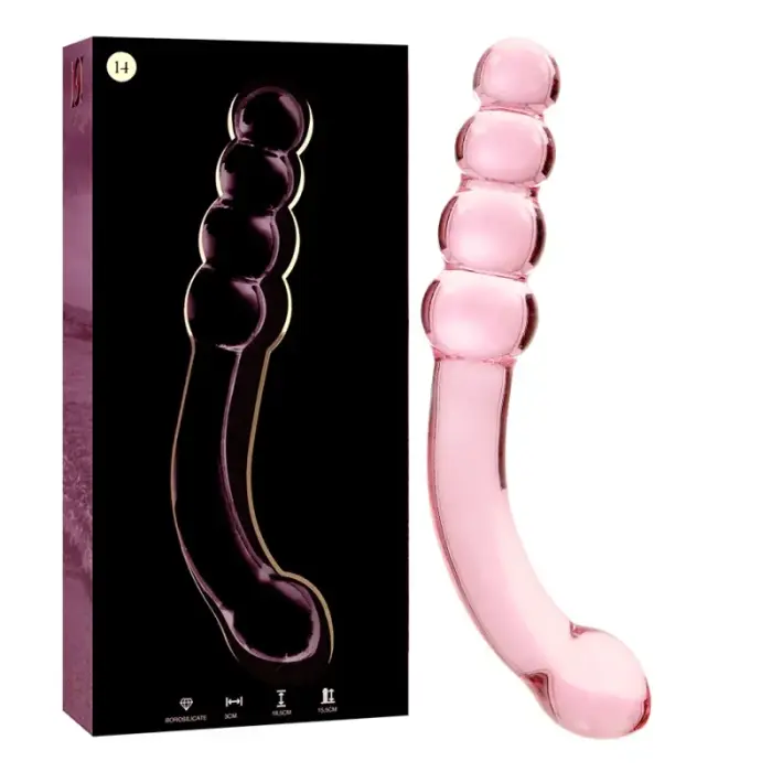 Ibiza Nebula Series Model 14 stiklinis dildo – 18.5 cm (7.3″) – rožinis