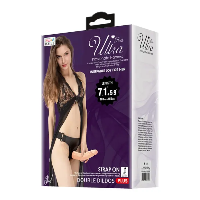 BAILE Strap-On Double Dildo – 18 cm / 15 cm (7.1″ / 5.9″)