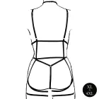 Rihmadega keharakmed avatud korvide ja sukahoidjatega – Plus Size – Must — Foto 5