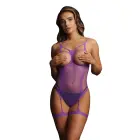 Tīkliņa bodijs ar atvērtām krūšu daļām un lencītēm – One Size — Foto 9