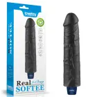 REAL SOFTEE uzlādējams vibrējošs dildo – 24 cm (9.5″) – Melns Foto 1