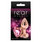 REAR ASSETS Rose Gold Heart S Pink – kompaktiškas aliuminio aksesuaras su širdies formos akmu – rožinis – mažas — Nuotrauka 1