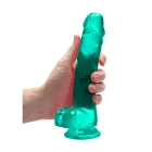 Reālistisks dildo ar sēkliniekiem – 21 cm (8.3″) – Caurspīdīgs — Foto 6