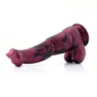 Kiotos COX – nahast strap-on komplekt: dildo Monstar Beast 67 – kirsipunane/must — Foto 3