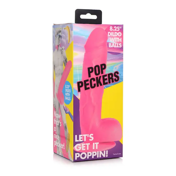 POP - Dildo ar sēkliniekiem – 21 cm (8.25″) – Rozā