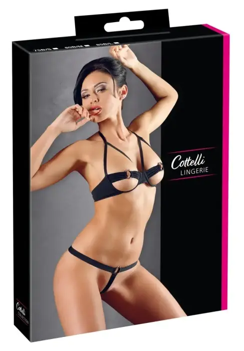 Cottelli Collection Bra Set with Metal Details – 85B/L – Black
