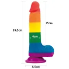 Prider разноцветный дилдо – 19 cm (7.5″) — Фото 2