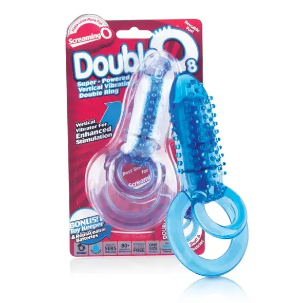 The Screaming O DoubleO 8 Blue – Dual Ring Intimate Device, Waterproof