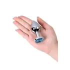 Sudraba anālais spraudnis ar dārgakmeni – Tirkīza – M – Blue Foto 6