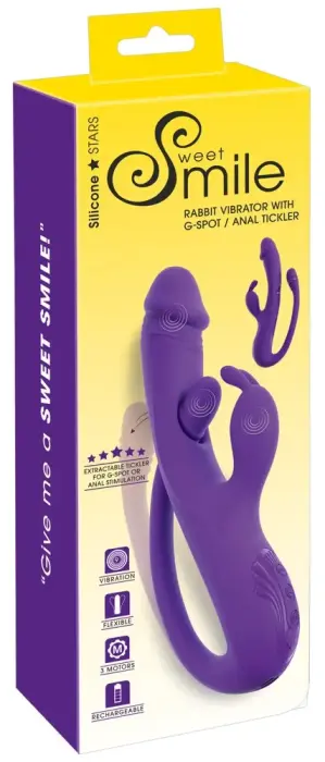 Sweet Smile Rabbit Vibrator with G-Spot and Anal Stimulator – 23 cm (9″)