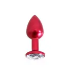 Aluminum Buttplug Red with Clear Gem – 7 cm — Photo 2