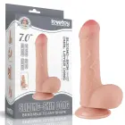 LoveToy Sliding Skin Dual Layer Dong – reālistisks dildo – TPE – miesas krāsa – 17,8 cm — Foto 1