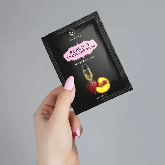 Peach & Sparkling Wine masāžas eļļa – 10 ml Foto 2