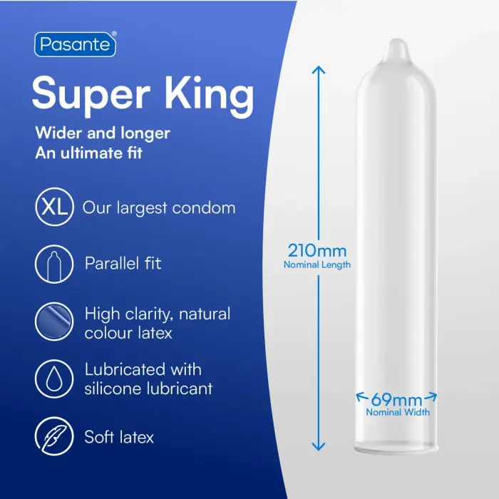 Pasante Super King Size kondoomid – 144 tk