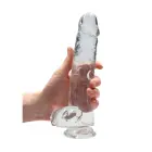 Realistlik dildo munandite ja iminapaga – 25 cm (9.8″) – Läbipaistev — Foto 6