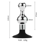 Smėlio laikrodžio formos analinis kištukas su siurbtuku – 11 cm (4.3″) — Nuotrauka 6