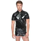 Black Level Shiny Vinyl Polo Shirt – Black – M — Photo 4