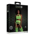 Two Piece Set with Crop Top and Stockings – Neon Green – One Size Photo