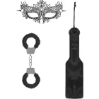 EasyToys Introductory Bondage Kit #3 кружевная маска, кожаная шлёпалка, металлические наручники — Фото 4