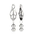 Mr. Steel Clover Nipple Clamps with Weights – Silver — Photo 4