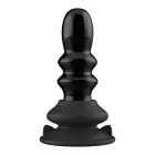 Ribbly Glass Ribbed Dildo with Suction Cup – 20 cm (8″) – Black — Photo 9