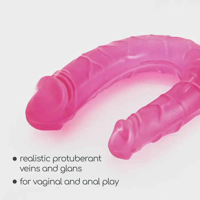 Crushious Deep Diver dubultais dildo ar anālo lubrikantu – 20 cm (8″) – Rozā Foto 4