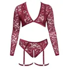 Cottelli CURVES Red Lace Velvet Top & Suspender Briefs Set – XL — Photo 5