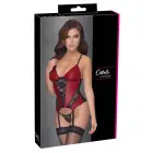 Cottelli Lingerie Basque Red/Black M - Lace & Powernet Finish — Photo 1
