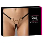 Cottelli LINGERIE – adjustable string with gold rings – black – S-L — Photo 1