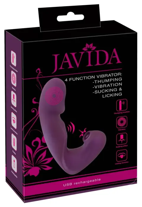 Javida 4 Function Vibrator – 18 cm (7″) – Pink