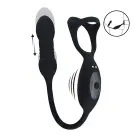 Vibrating and Thrusting Silicone Tri O Cockring with Prostate Stimulator - Black — Photo 2