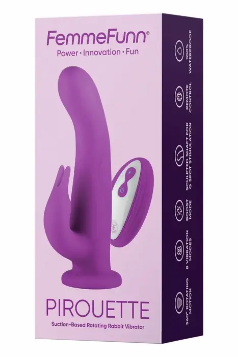 Вращающийся вибратор FemmeFunn Pirouette – 20.3 см (8″) – фиолетовый