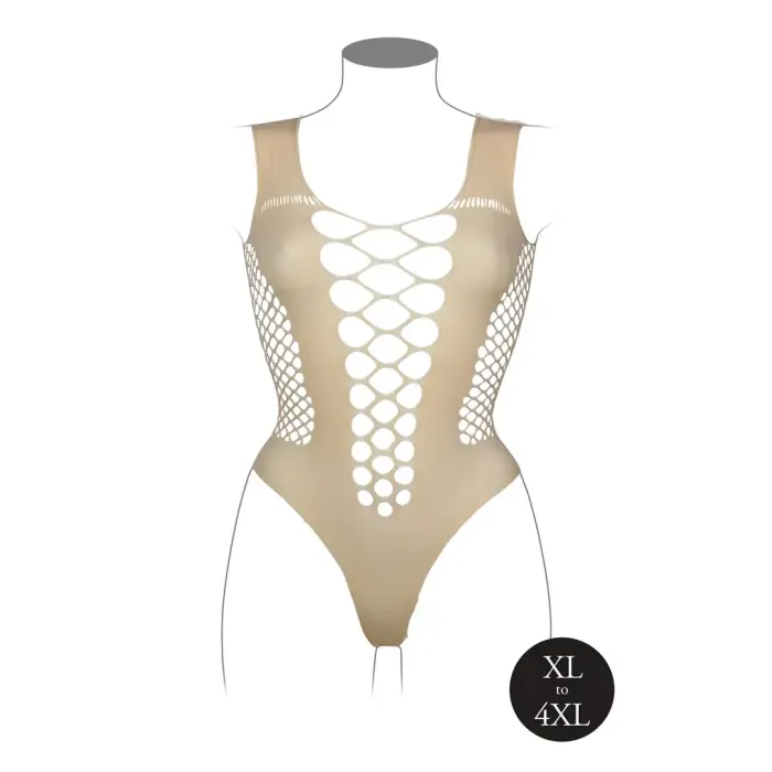 Bodijs ar dziļu V-izgriezumu un necaurspīdīgiem dekoriem – Queen Size Foto 8