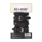 Sportsheets Sex & Mischief Brat наручники из искусственной кожи с цепочкой цвета розового золота – чёрные — Фото 7
