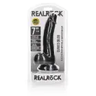 Izliekts reālistisks dildo ar sēkliniekiem un piesūcekni – 18 cm (7″) – Melns — Foto 1